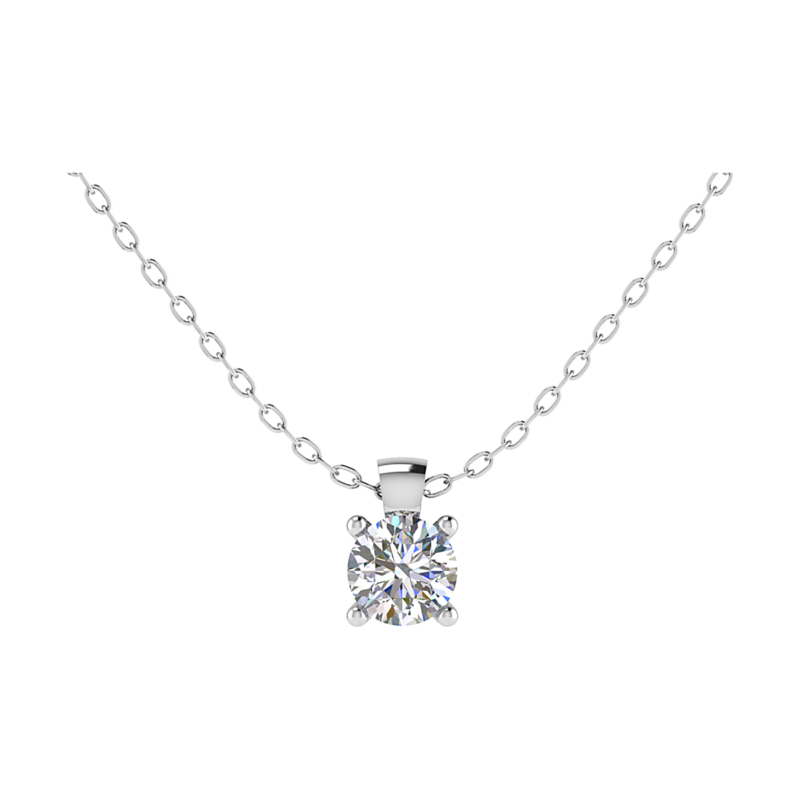 Diamanthalsband med 4 klor och rund diamant Badrion Parisa i vitguld