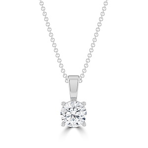 Diamanthalsband med 4 klor och rund diamant Badrion Roya i vitguld
